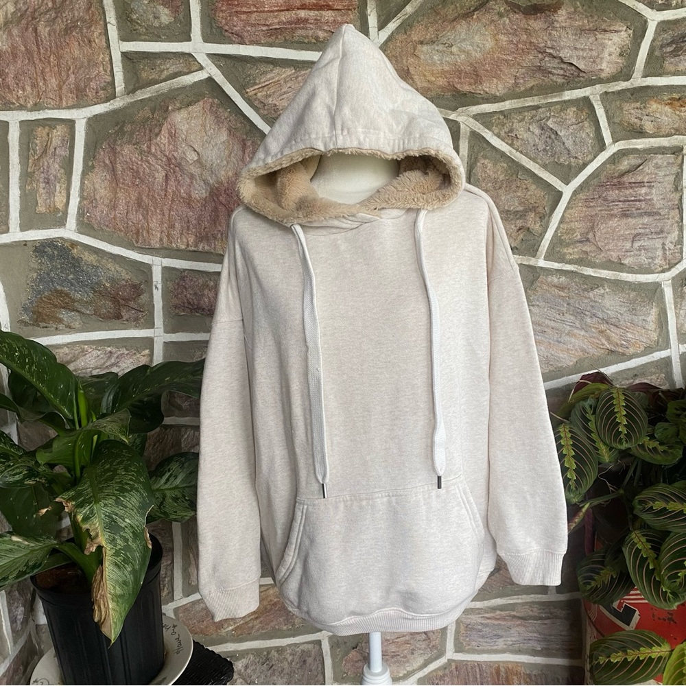 Aerie oversized cream/tan hoodie womens small